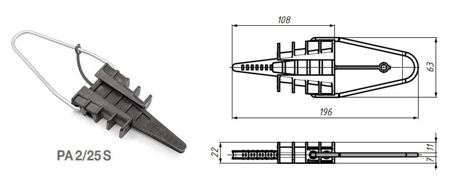 Wire Entry Anchor Clamp PA 2/25 S