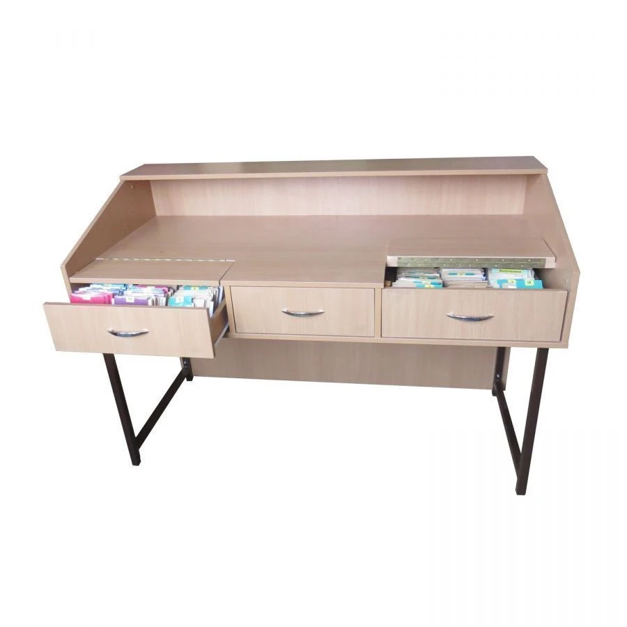 Customer Service Desk on Metal Frame by Edelwood