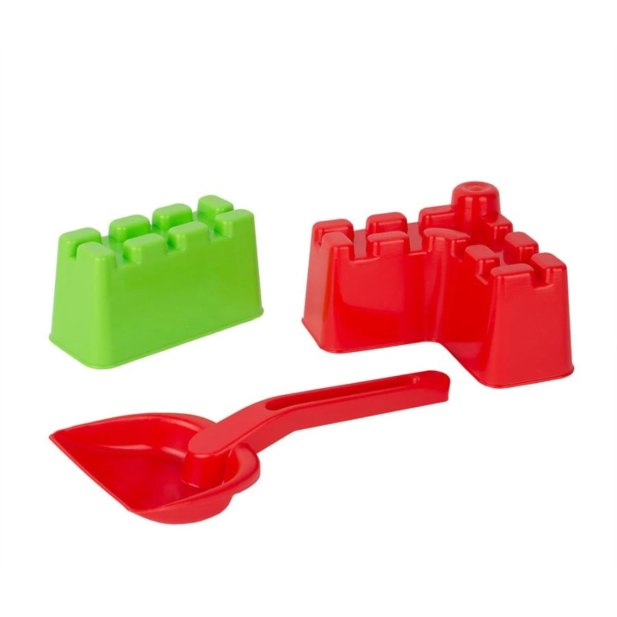 Sandcastle Play Set with 2 Molds, Shovel, and Rake