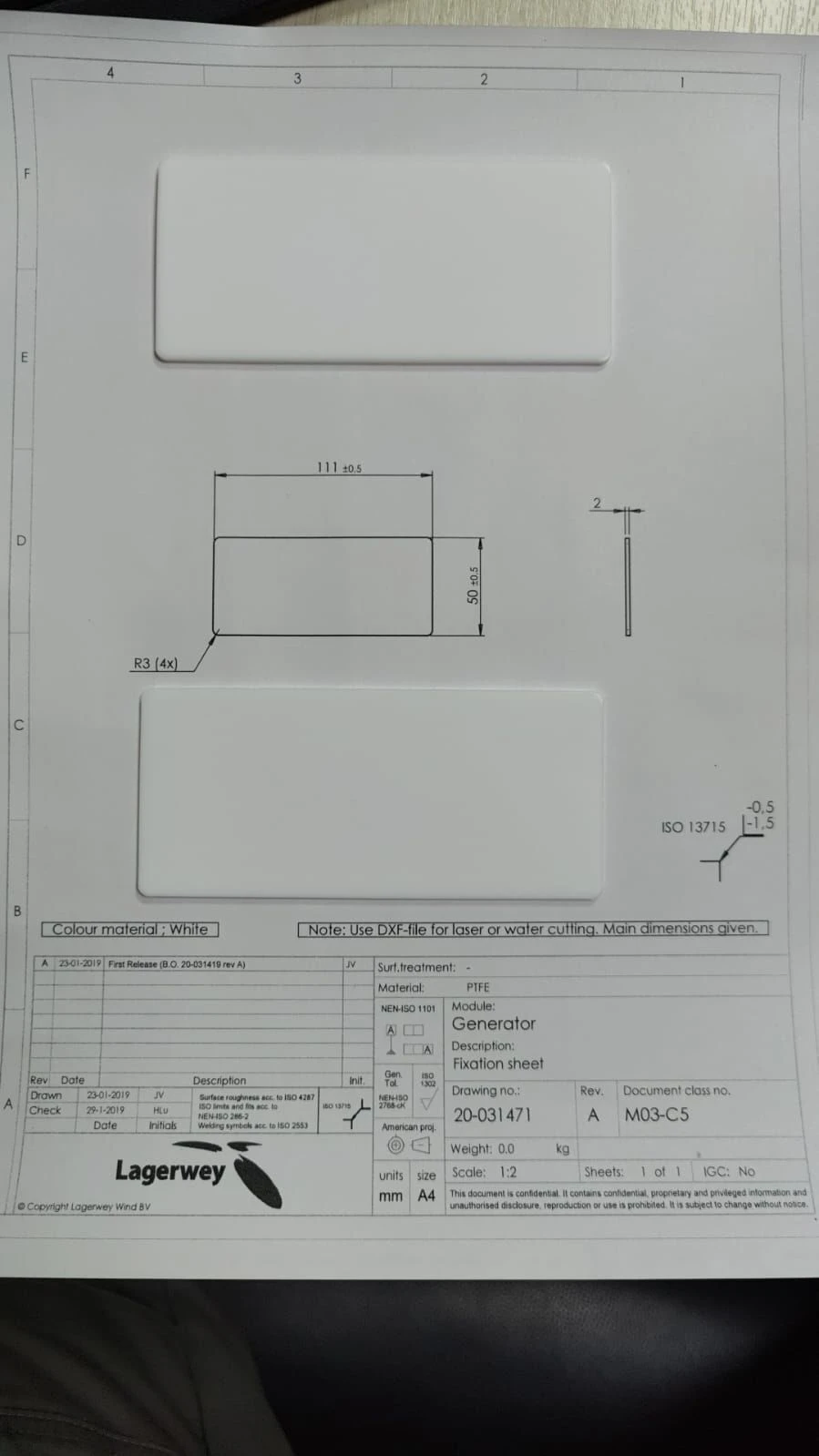 Insulating Plate for Wind Turbines - Article 20-031471