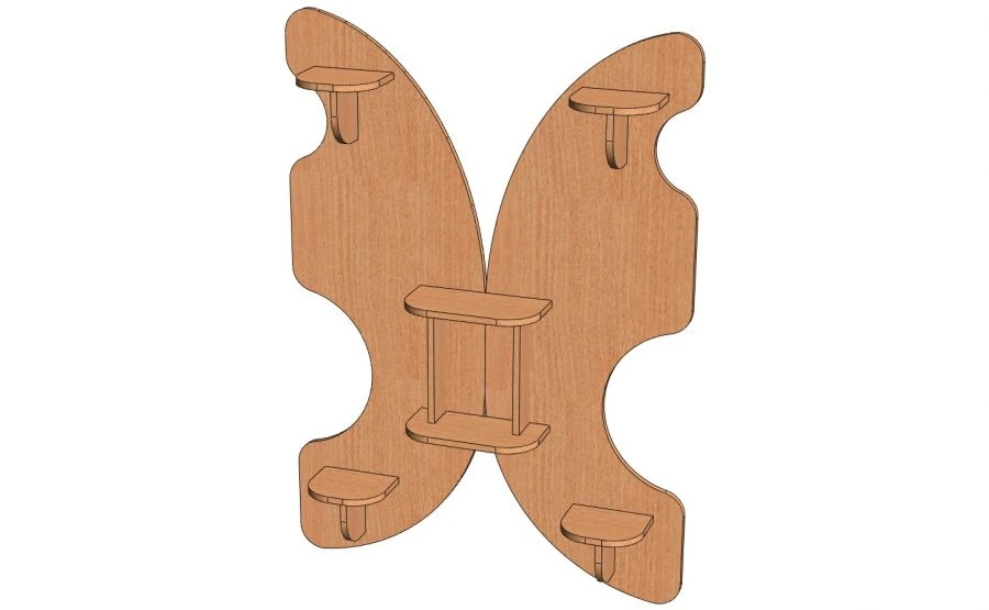 رف جداري بتصميم فراشة، موديل PN-1