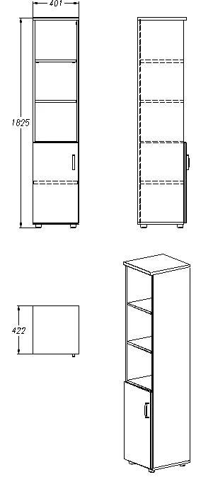 Storage Cabinet for Documents and Office Supplies, Series 403.40.183