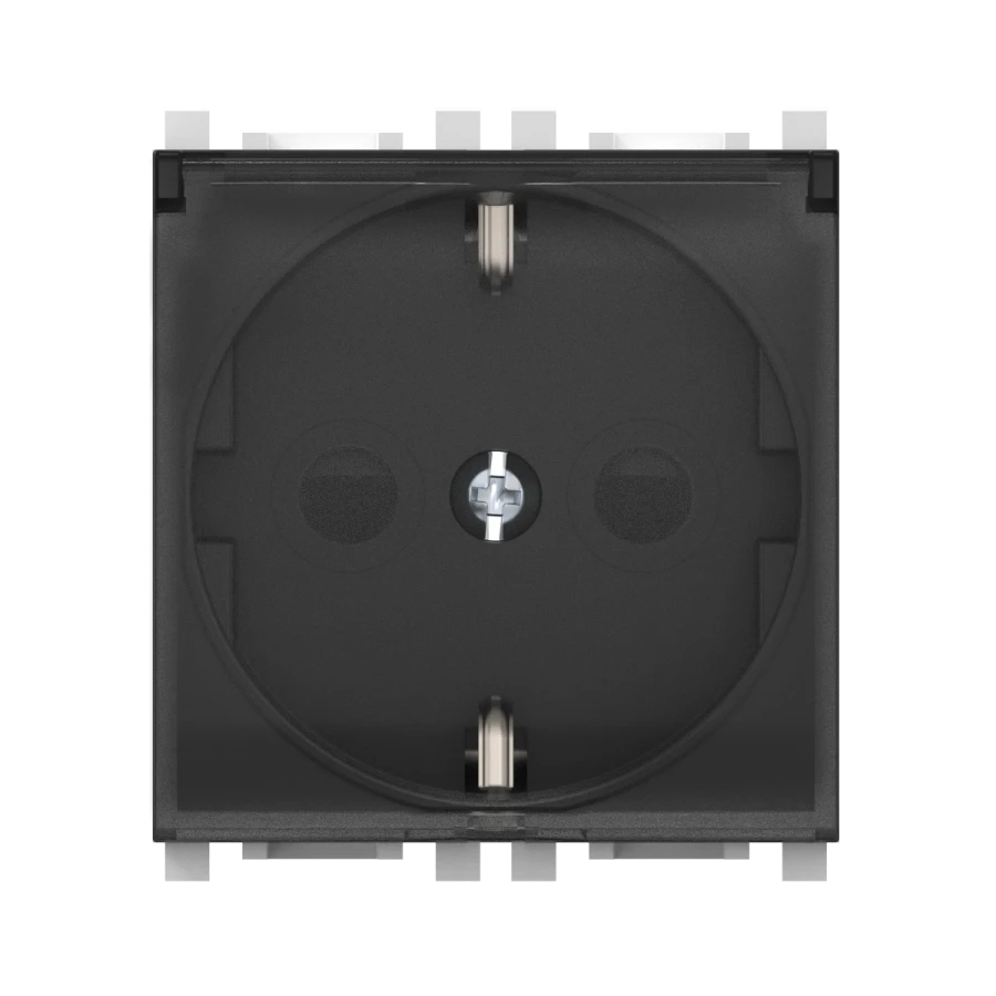 CADUCEUS ALING Experience Hidden Socket with Grounding, 16A, 250V, Black (Soft Touch), 2M, Art. 74104.E1
