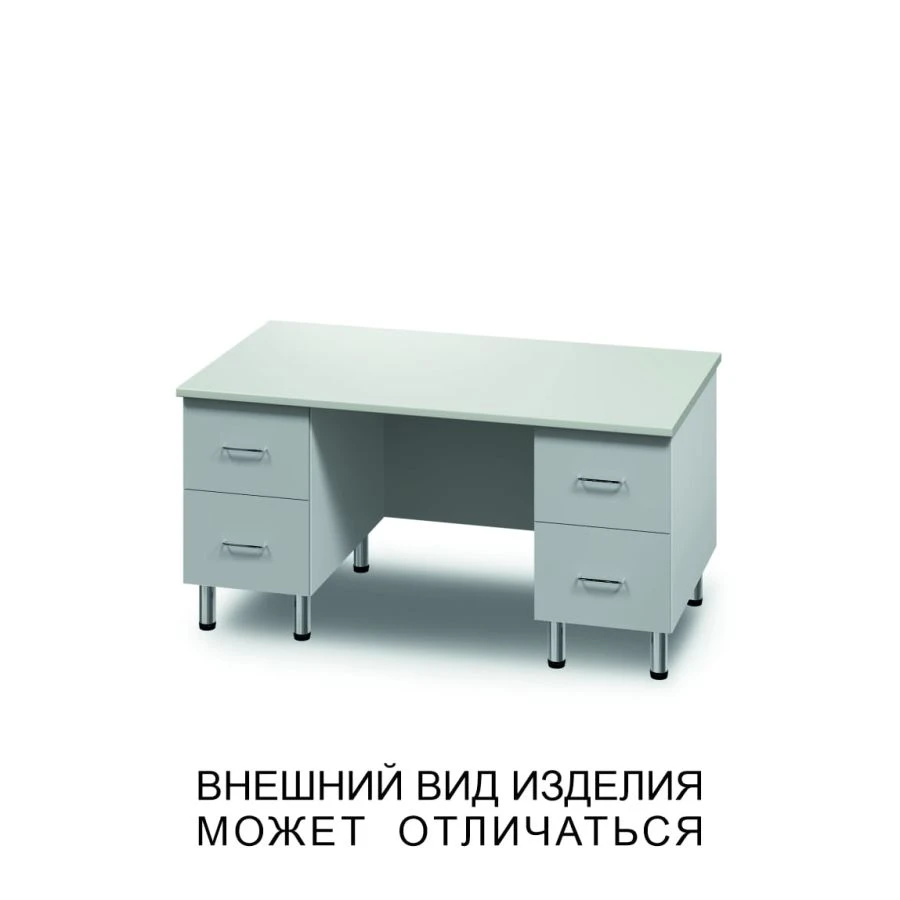 High Drawer Double Pedestal Desk with Screen