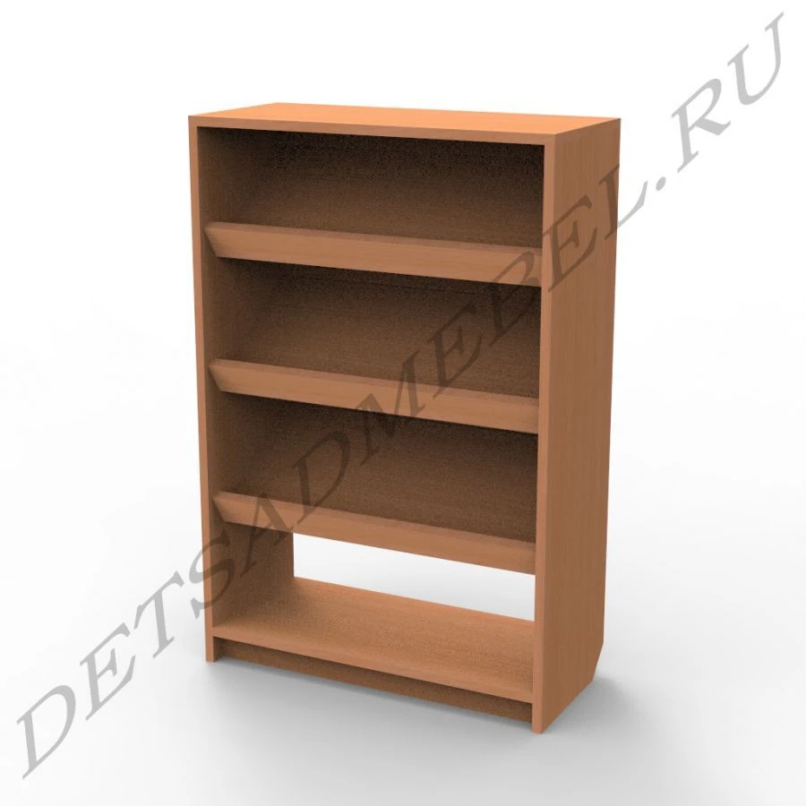 Book Display Showcase with Three Inclined Shelves