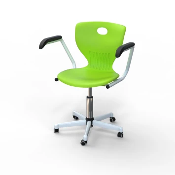 Durable Student Chair SA with Five-Star Base and Optional Armrests
