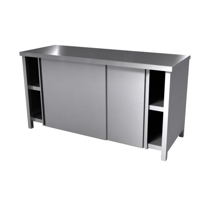 Folding Table with Sliding Doors for Food Processing - STK Model