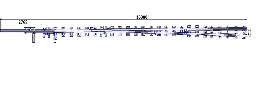 R65 Straight Frame Rail with Curved Point, Project 2956.01.000-02
