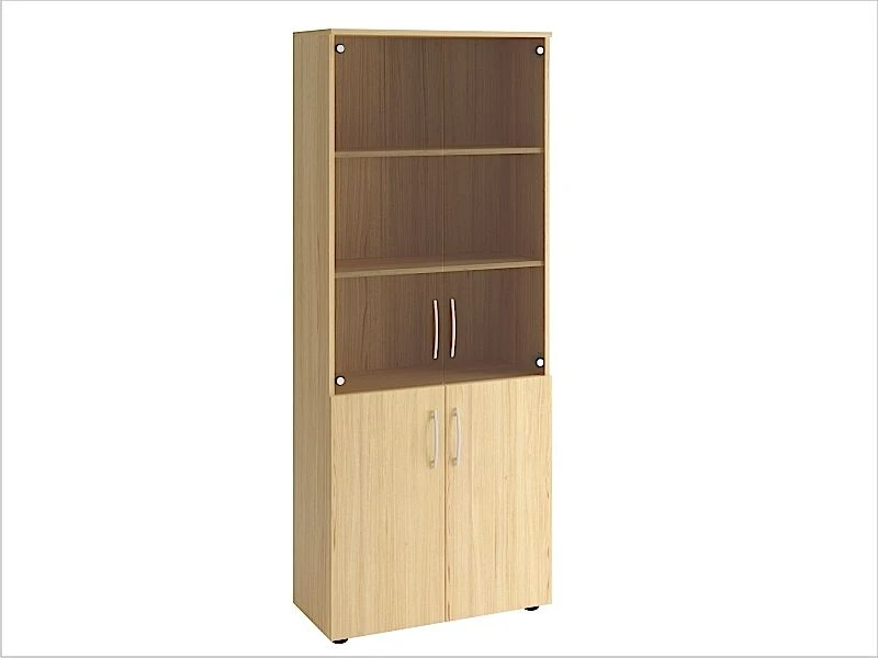 خزانة مغلقة بأربعة أبواب مع أبواب زجاجية علوية، موديل EDSSk