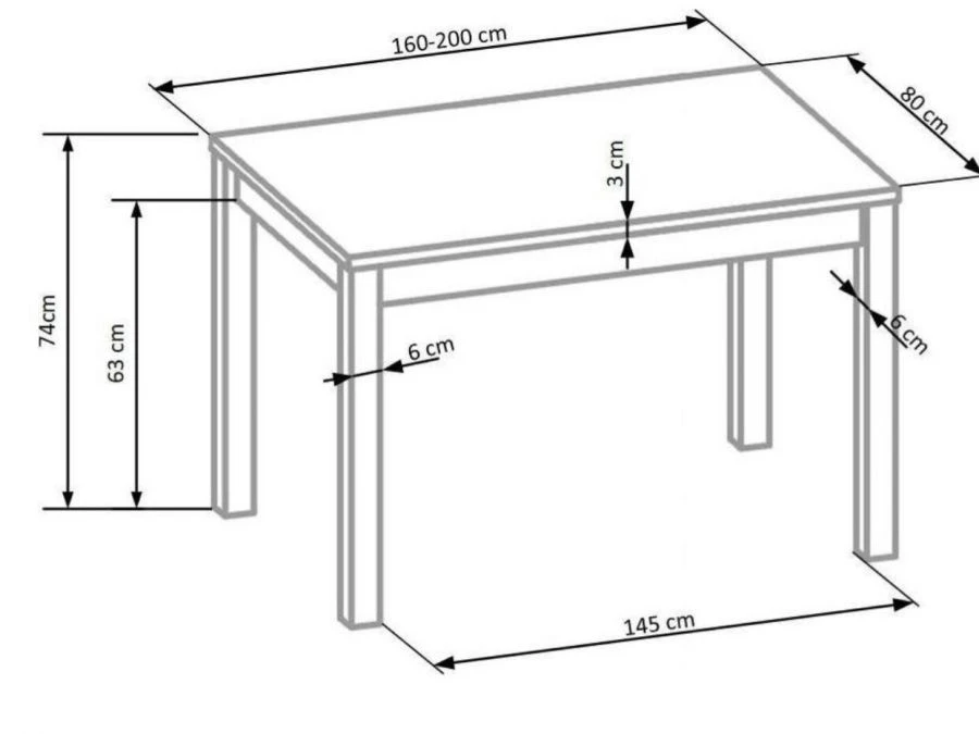 Denver Model OBST-4 Rectangular Dining Table