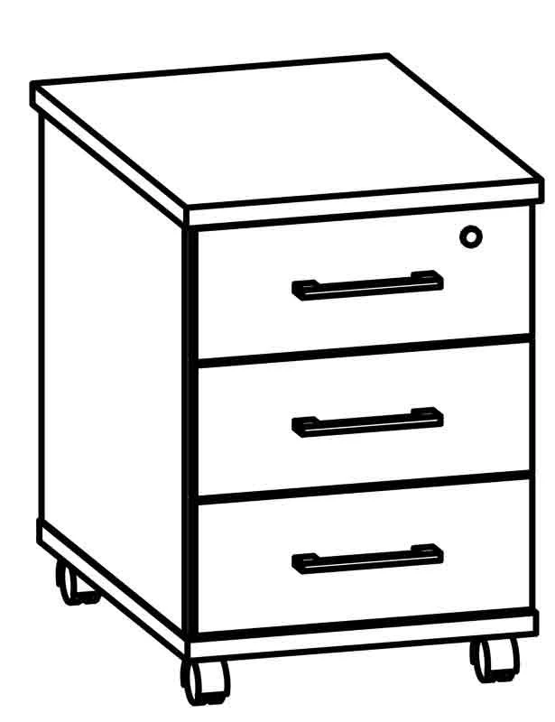 Mobile Drawer Unit with Lockable Top Drawer, Model 8651, Galant Series