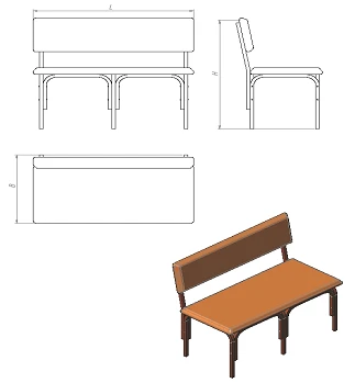 Comfortable Bench with Backrest - Model BK.S Series
