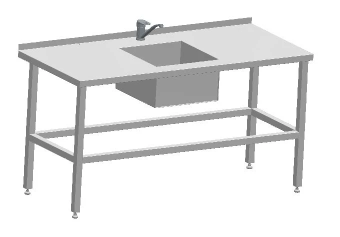 Vegetable Processing Table with Sink