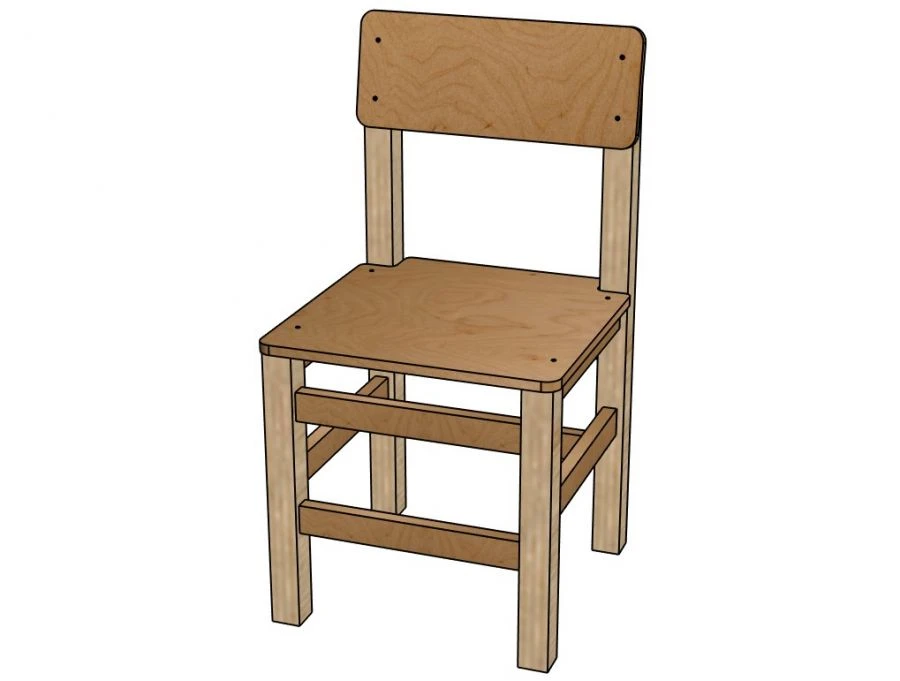 Solid + plywood chair, H=220 (varnish)/ StD77