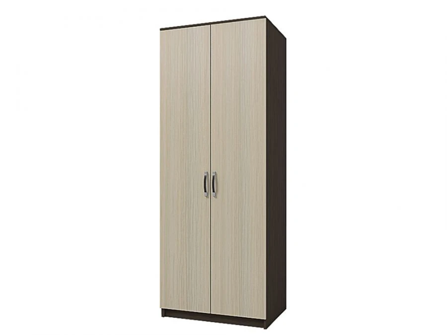 Laminated Wood Wardrobe with Shelves and Hanging Rod