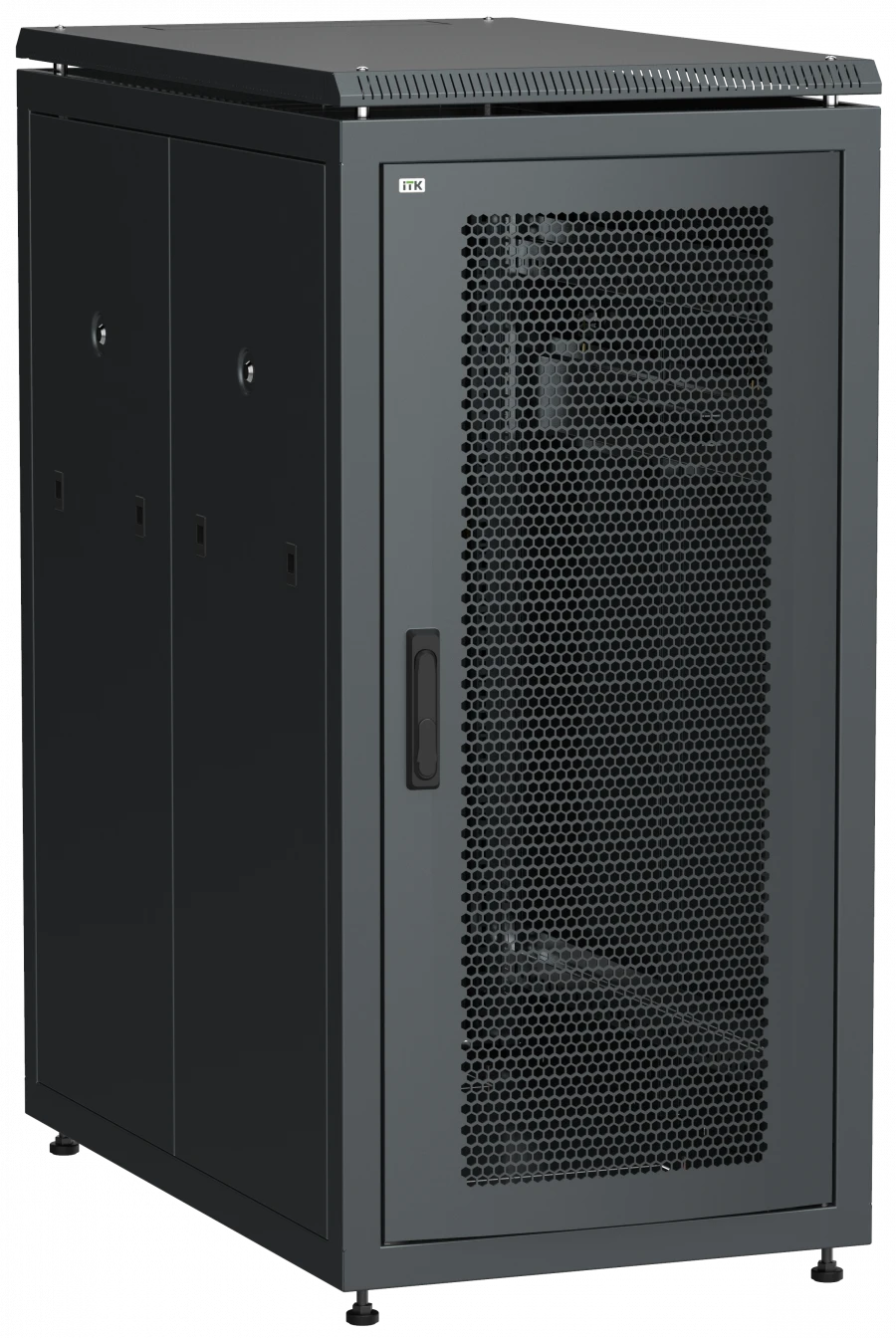 خزانة شبكة 19" LINEA N 24U 600x1000 مم أبواب مثقبة سوداء LN05-24U61-PP