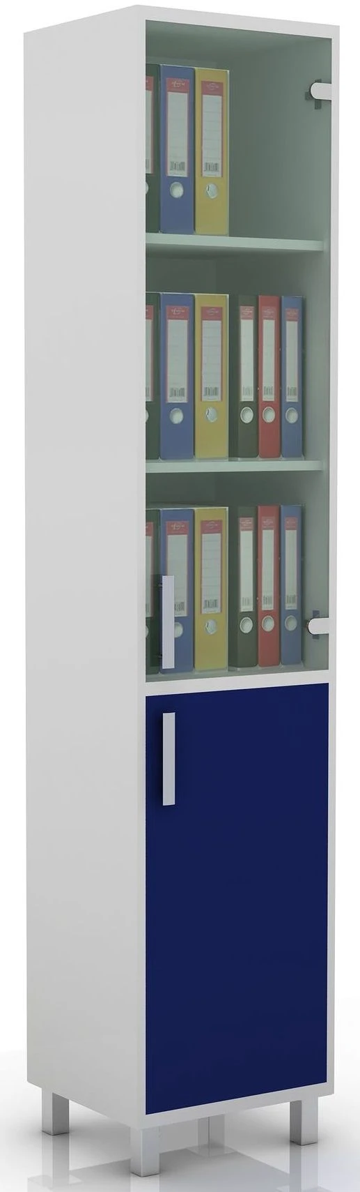 Document Cabinet with Glass Door and Solid Door, Model 105-001-4