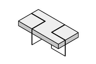 Office Wooden Coffee Table "Glass.Go" Set