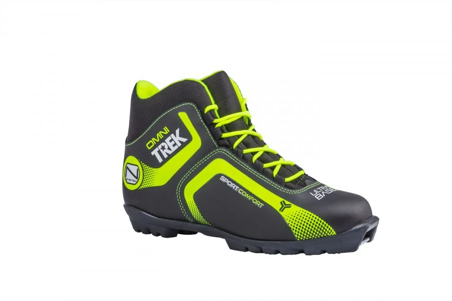 Trek Omni1 Black Ski Boots with Neon Lime Logo (NNN Compatible)
