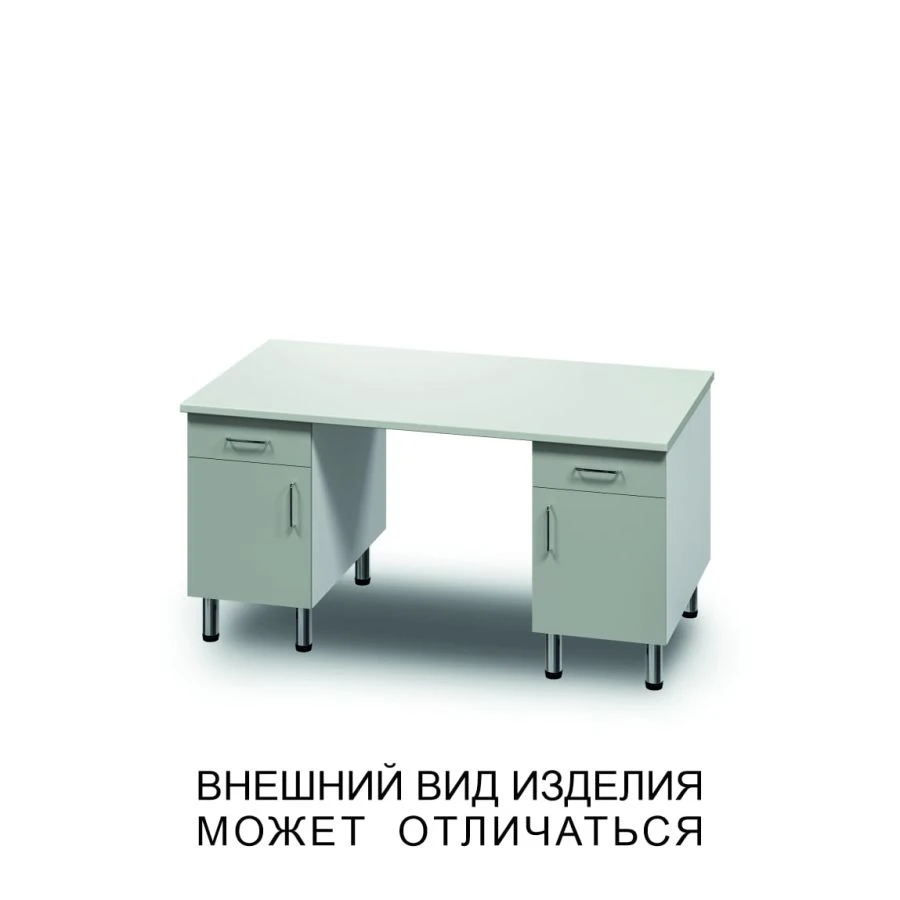 مكتب ذو خزانتين بأبواب متSwing ودرجين