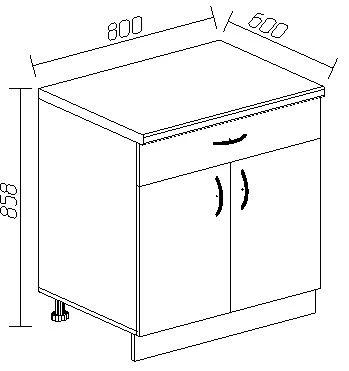 Kitchen Base Cabinet with Drawer 800