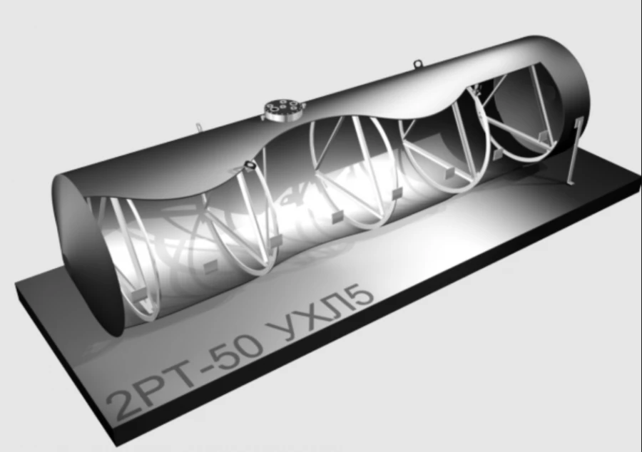 Horizontal Cylindrical Steel Storage Tank Type 2RT - 50