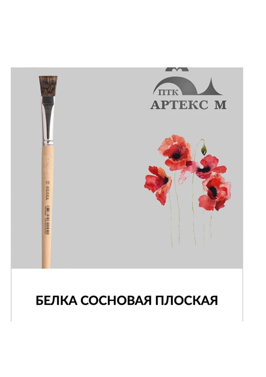 فرشاة مسطحة من شعر السنجاب الطبيعي للأعمال الفنية