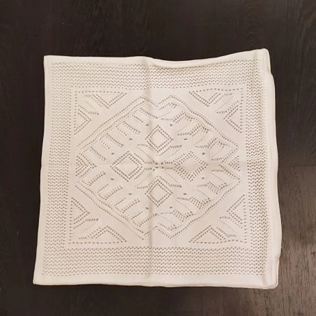 Decorative Knitted Pillowcase from Blended Synthetic Yarn