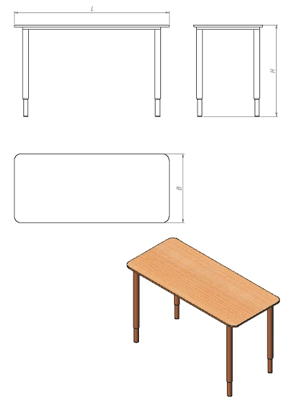 Adjustable Height Children's Table (DST.R.2 Series)
