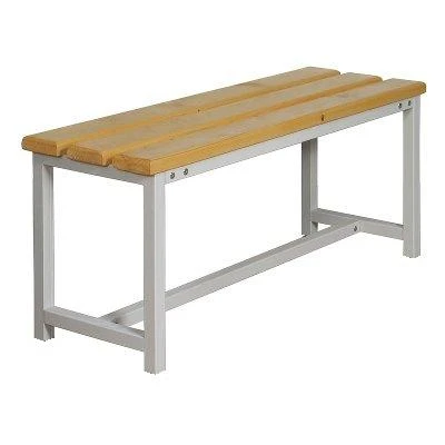 Wooden Garden Bench with Metal Frame 2000x400x450mm