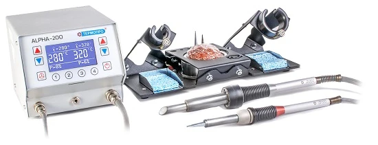 محطة لحام مزدوجة القناة أَلْفَا-202 ~220 فولت مع 100 و200 واط