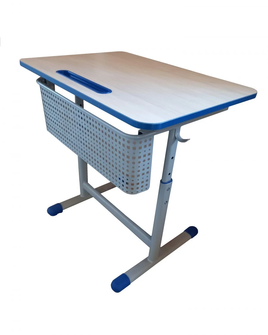 Single Student Desk with Metal Frame Type II, Adjustable Size 3-7