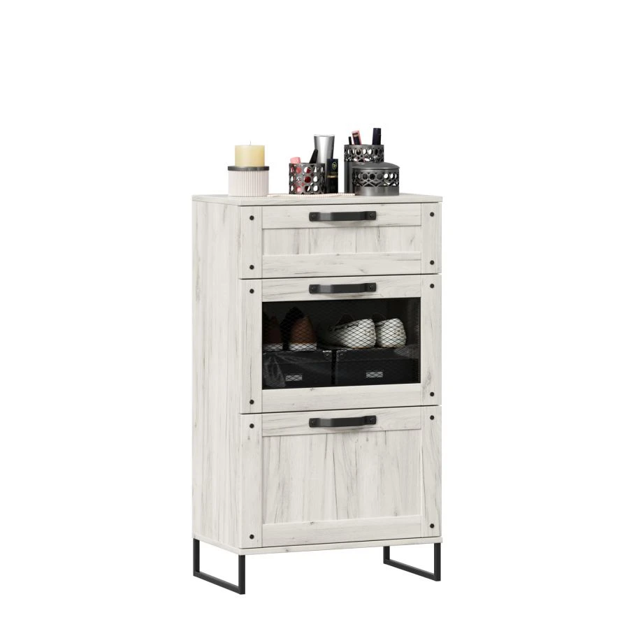 Sydney Combined Chest of Drawers (White Craft Oak)