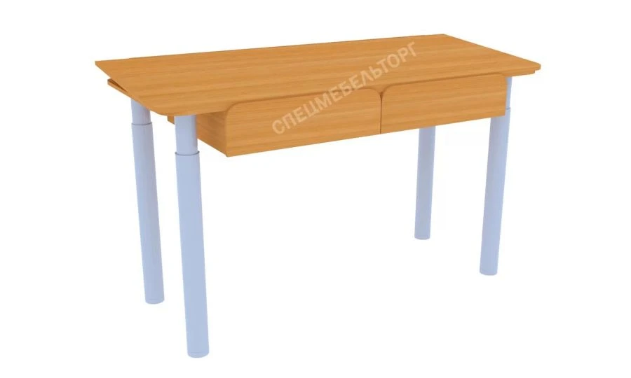 Height Adjustable Single Desk with Two Drawers