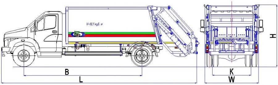 Rear-Loading Garbage Truck Model MK-1541-16