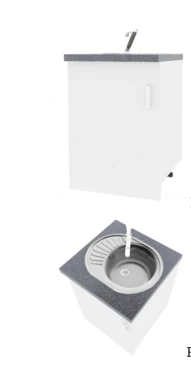 خزانة مطبخ أرضية مع حوض كTNM، طراز "MS MEBEL