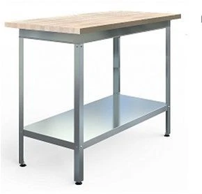 Confectionery Table SK - Stainless Steel and Beech Wood