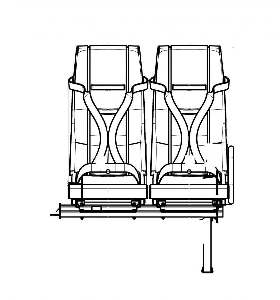 مقعد الركاب للحافلات طراز DS15.6840.014-203