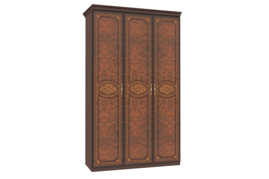 Classic Three-Door Cabinet, Model LD.637230.000 (Walnut Finish)