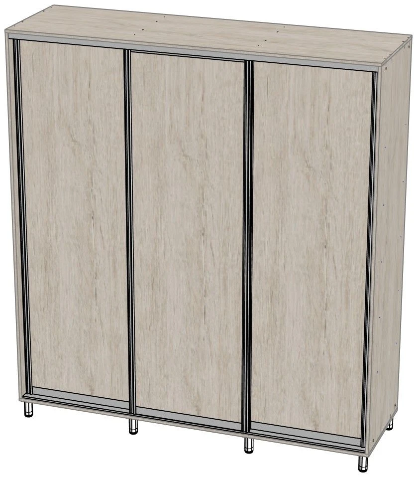 Wooden Clothes Cabinet with Drawers and Lock, Art. 453.12.02.010.01.000