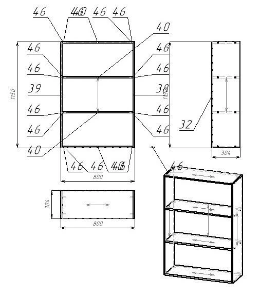 Wooden Office Shelving Unit for Document and Item Storage