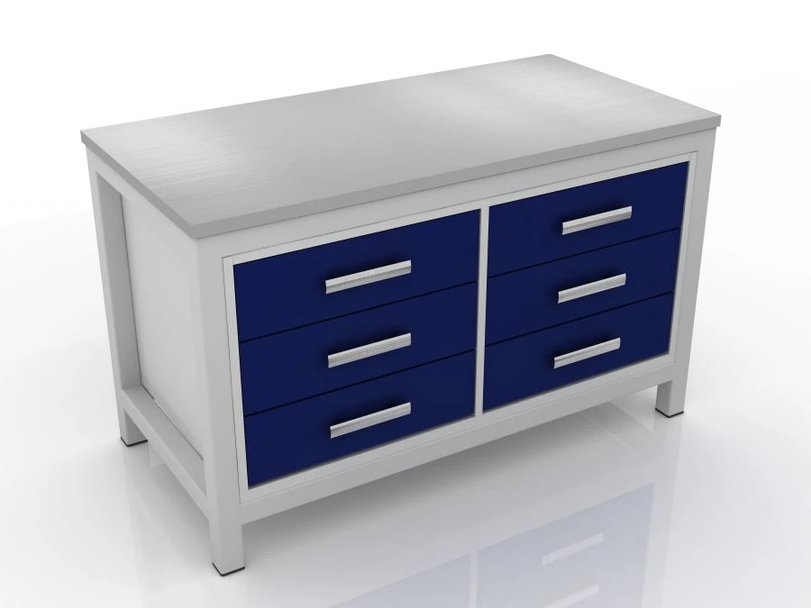 Medical Bedside Table with Stainless Steel Top, Model 106-005-8