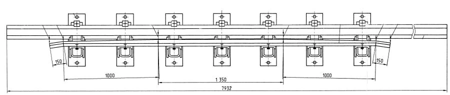 Cross Rail with Counter Rail for Switches Model 1/9 Project 2999.04.000/-01
