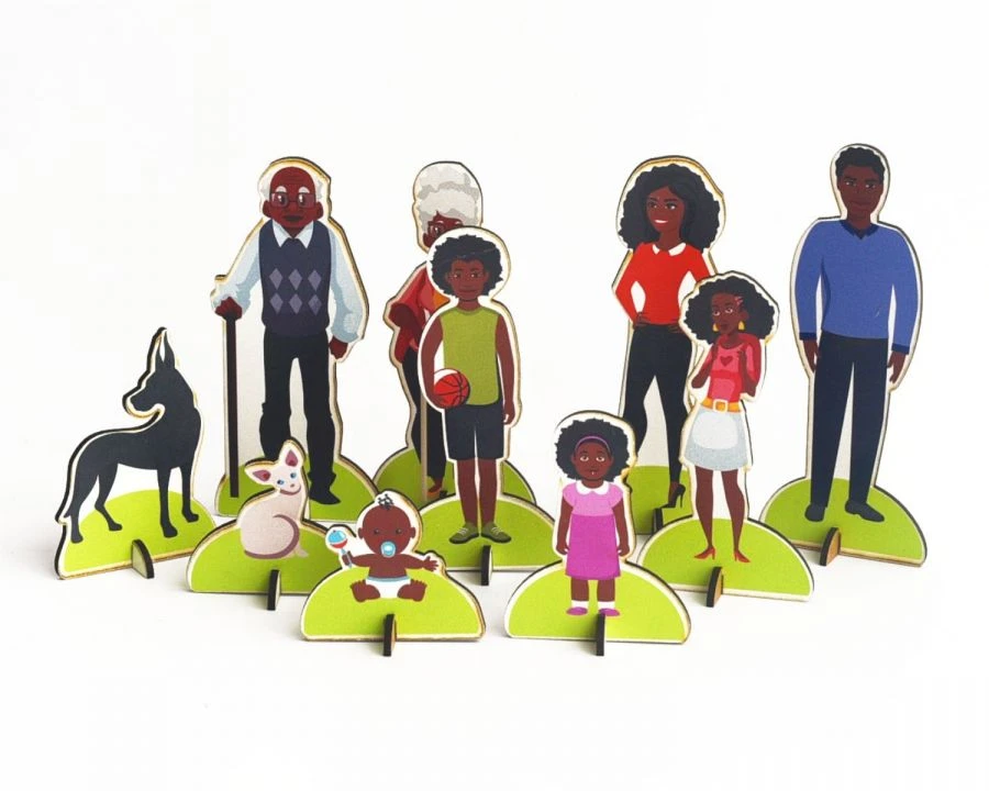 Family Figurine Set for Role-Playing Games - Three Generations