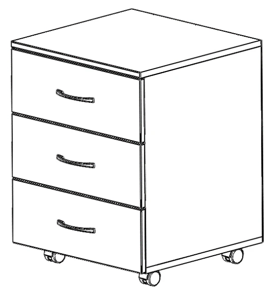 Rolling Cabinet for Documents and Office Supplies, Model TУВ.23-01