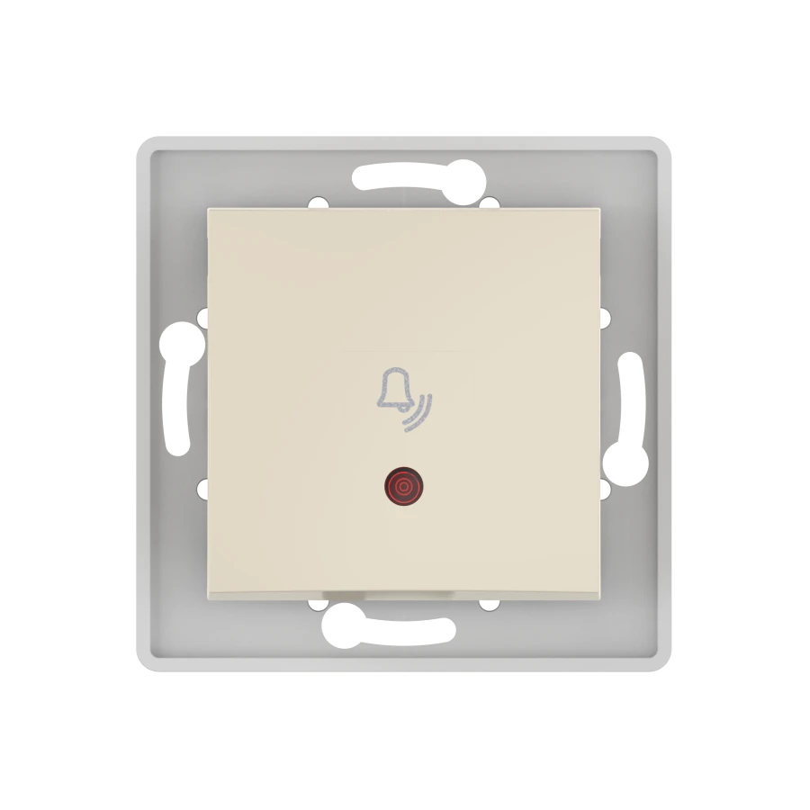 Caduceus Aling Prestige Push Button Switch with Indicator 10A 250V, Beige, Model 6010I.9