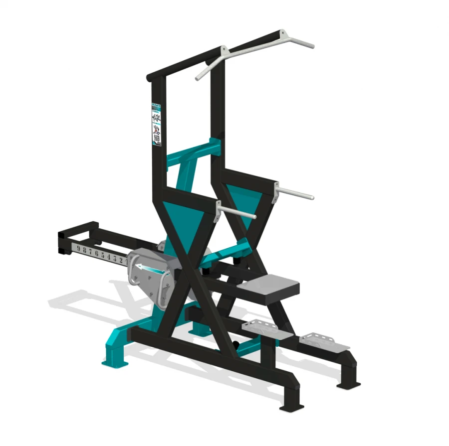 Outdoor Power Training Machine for Pull-Ups and Dips with Adjustable Weights