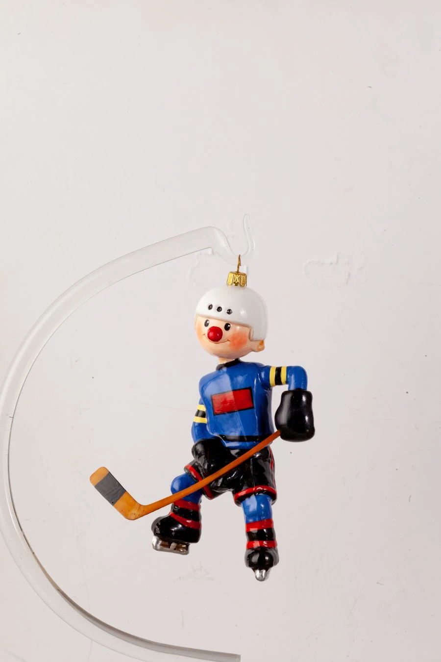 Handmade Glass Christmas Ornament "Blue Attacker