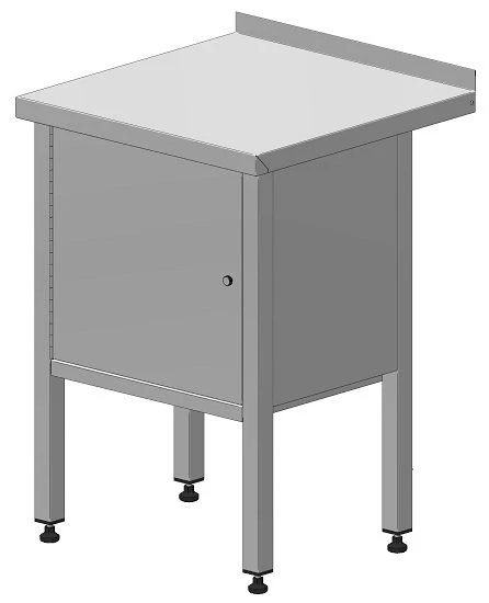 Closed Stainless Steel Table with Edge - 600x600x850 mm