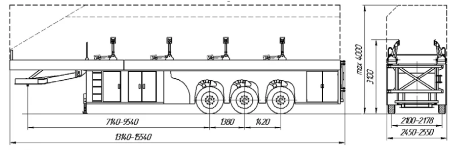 نصف مقطورة نقل الزجاج 949145